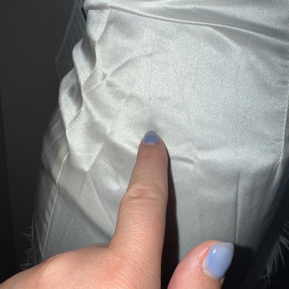 ALESSANDRA RICH Asymmetric feather-trimmed silk-satin gown 36 - Picture 9 of 14